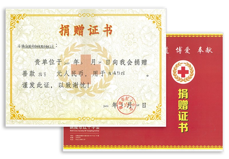 銅都流體向銅陵市紅十字會(huì)捐款10萬元助力抗擊疫情